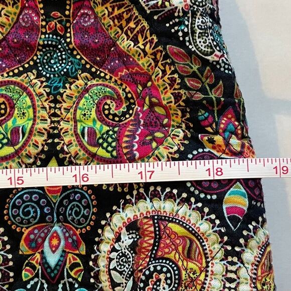 Quilted Cotton Paisley, Hearts, Tote, Purse, Bag Ruffle Pockets Red, Blue, Brown - Picture 14 of 16